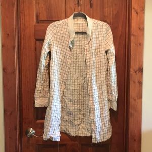 Initial reversible button down tunic. Brown/Green